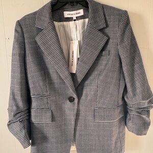 Veronica Beard Houndstooth Blazer in Black and White